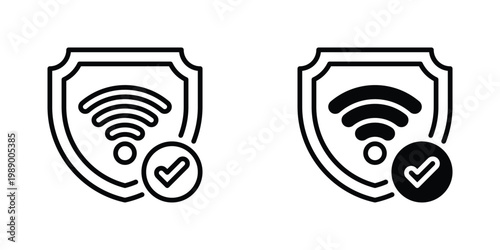 Virtual Private Network Vector Line Icon for Cyber Security