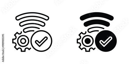 Wifi Signal Vector Line Icon for Internet and Communication