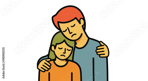 People comforting each other empathy support illustration