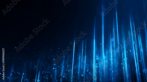 Futuristic Blue Digital Network Background with Data Connections