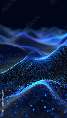 Futuristic Blue Digital Network Background with Data Connections