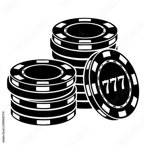 casino chips vector illustration
