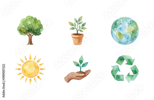 earth day icon green eco recycle