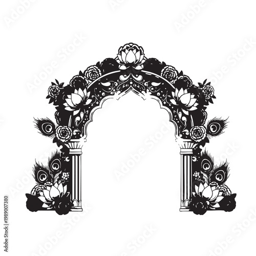 Ornate Archway Design with Elegant Flourishes