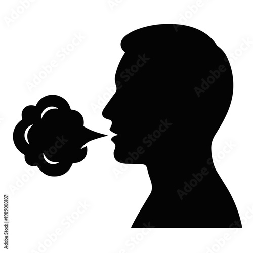 Fotografie silhouette of a exhale vector illustration