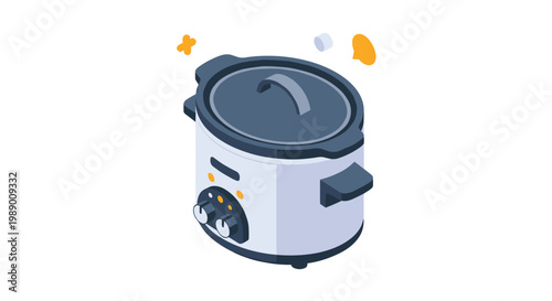 Modern kitchen appliance featuring an electric slow cooker or multi cooker for convenient home meal preparation and cooking.