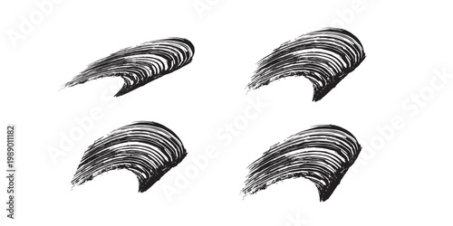 Mascara Smudges Isolated on White Background for Beauty and Makeup Concepts.