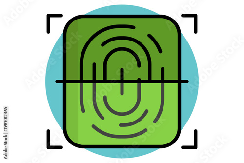 Biometrics icon. Icon related to forensics. Government elements vector illustration. colored icon style
