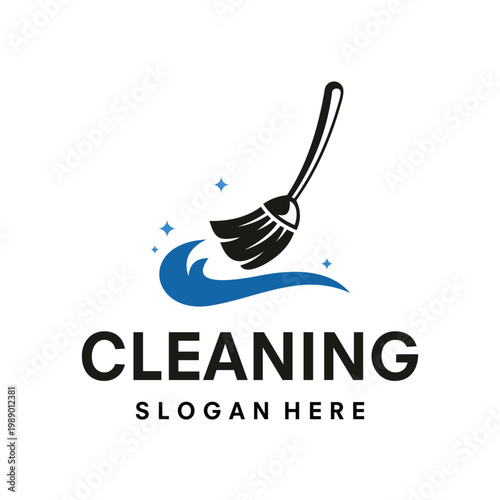 Cleaning Logo, Vector Cleaning Clean Service, Simple Minimalist Design, Icon Symbol Illustration