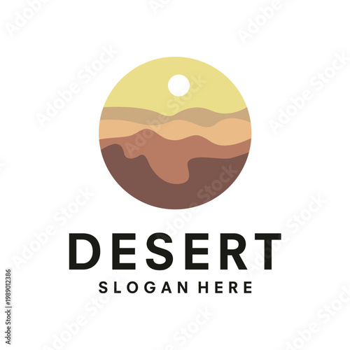 desert logo design template illustration vector
