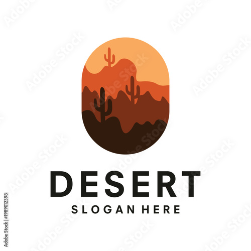 desert logo design template illustration vector