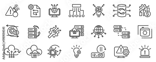 Disaster recovery banner vector illustration concept for technology infrastructure with icon of the incident, procedures, technology infrastructure, plan, restoring data and disaster recovery universe