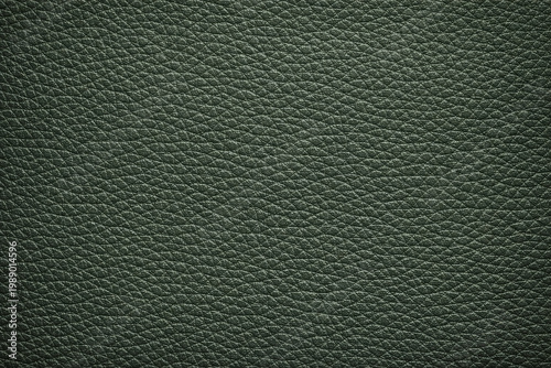 Macro flat lay of forest green lab grown vegan leather texture