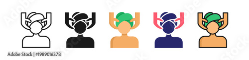 Massage Multiple Style Icon Set Collection. 