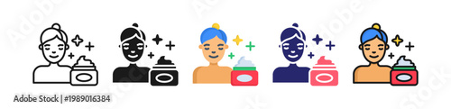 Skin Care Multiple Style Icon Set Collection. 