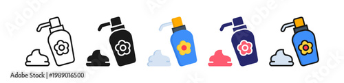 Body Lotion Multiple Style Icon Set Collection. 