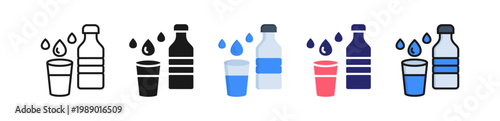 Hydration Multiple Style Icon Set Collection. 