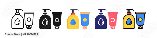 Body Care Multiple Style Icon Set Collection. 