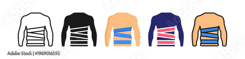 Body Wrap Multiple Style Icon Set Collection. 