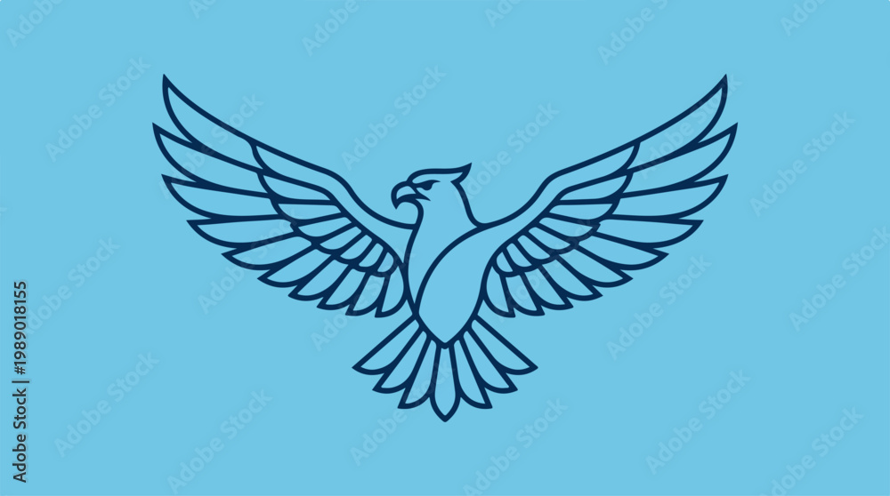 Fototapeta premium Bird with outstretched wings flying high.