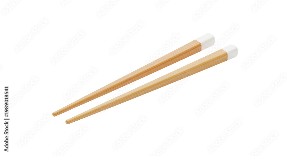Obraz premium Natural Bamboo Chopsticks with White Tips