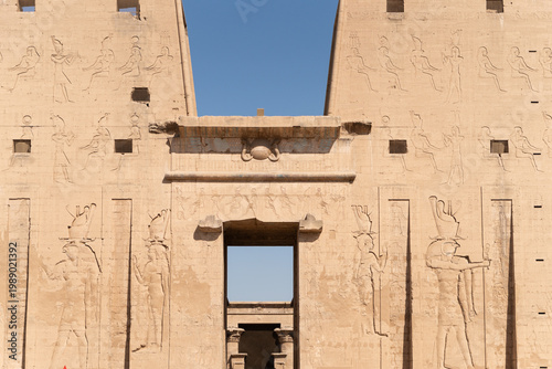 Edfu temple hieroglyphs Egypt