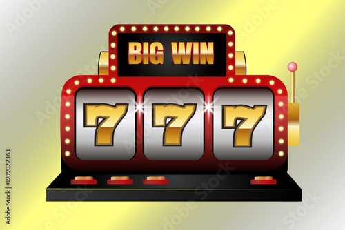 Slot machine, big win, casino jackpot, 777, gambling game
