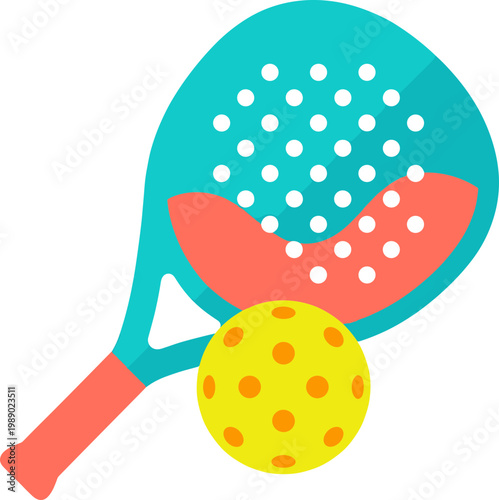 Raket Padel ball illustration