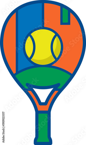 Raket Padel ball illustration