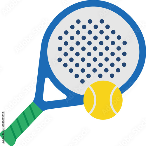 Raket Padel ball illustration