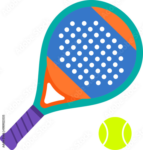 Raket Padel ball illustration