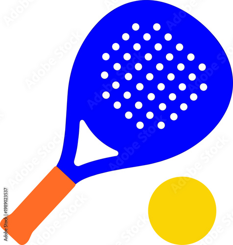 Raket Padel ball illustration