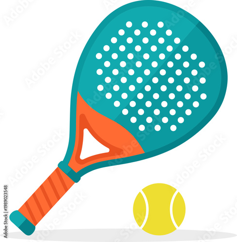 Raket Padel ball illustration