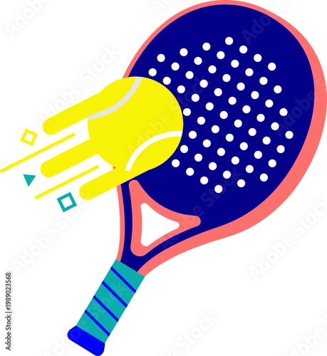 Raket Padel ball illustration