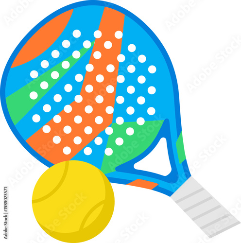 Raket Padel ball illustration