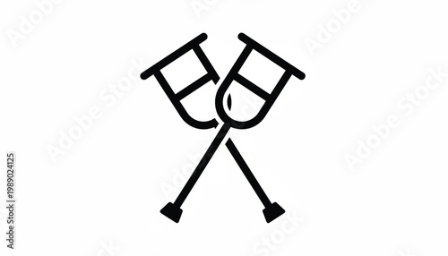 Knife tactical combat with boot and straps icon, bold black outline symbol for action and survival themes