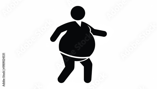 Person walking icon in simple black silhouette style, representing mobility and movement for signage and UI design