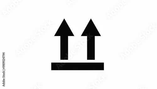 Arrows up icon with two black upward chevrons and a horizontal baseline for growth and direction indicators