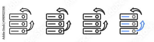 The Ultimate backup Styles with Variations Line of icon set vector illustration