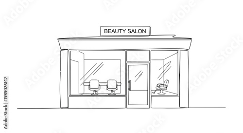 Beauty Salon Exterior Drawing - Hairdresser Shop Front