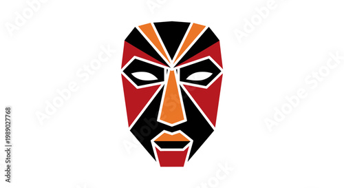 Vibrant Tribal Face Mask Design Closeup 1.