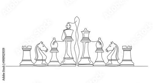 Chess Pieces Line Art