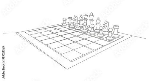 Chessboard with Pieces, Strategy Board Game, Intellectual Contest