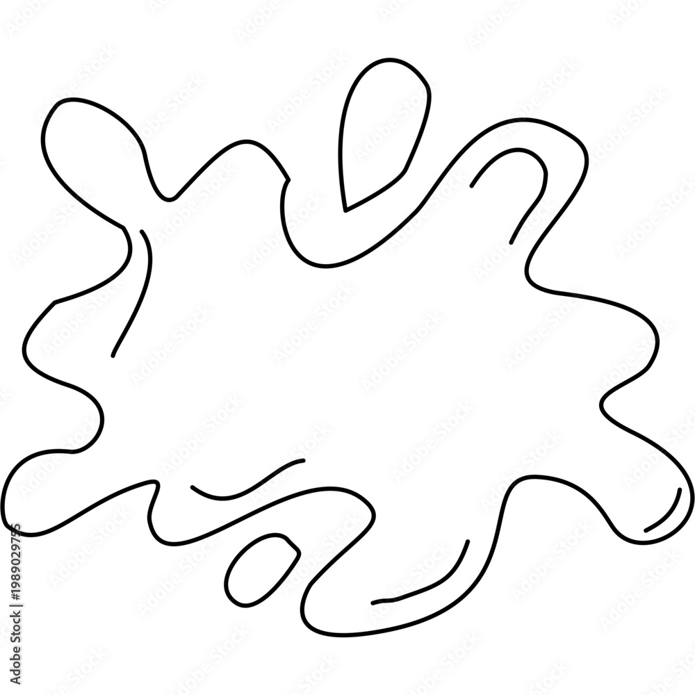 Obraz premium Minimalist Slime Drip and Liquid Splash Line Art