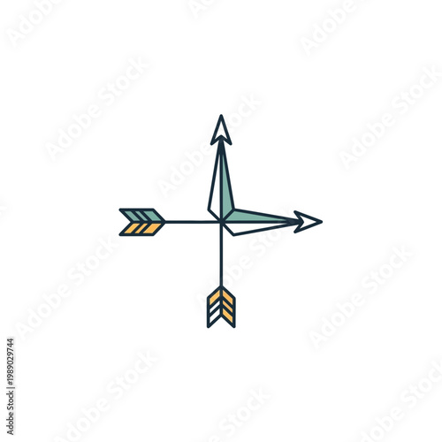 Compass Rose with Arrows Symbol