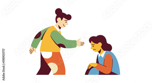 Woman comforting another illustration vector