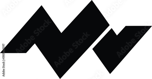 black and white logo design with abstract shapes, modern minimalist symbol