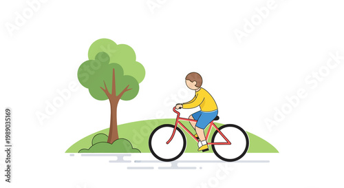 Woman Riding a Bicycle Outdoors Freely.