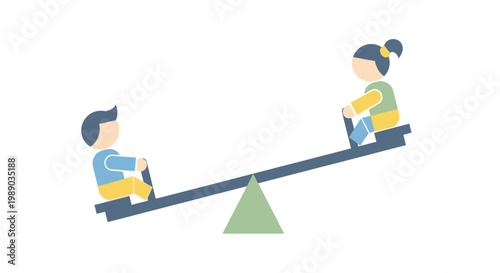 Children playing on a seesaw outdoors.