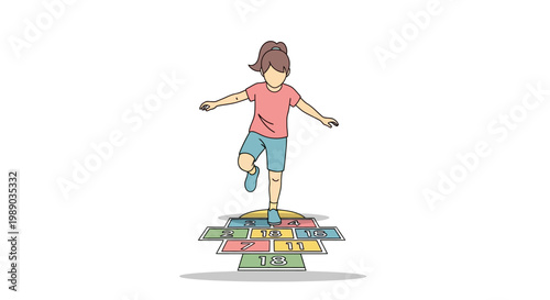 Boy Balancing on Stack of Books.